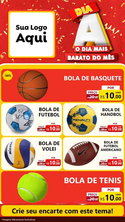 Modelo de TV para TV Vertical com o tema Dia A o Dia Mais Barato do Mês para Artigos Esportivos