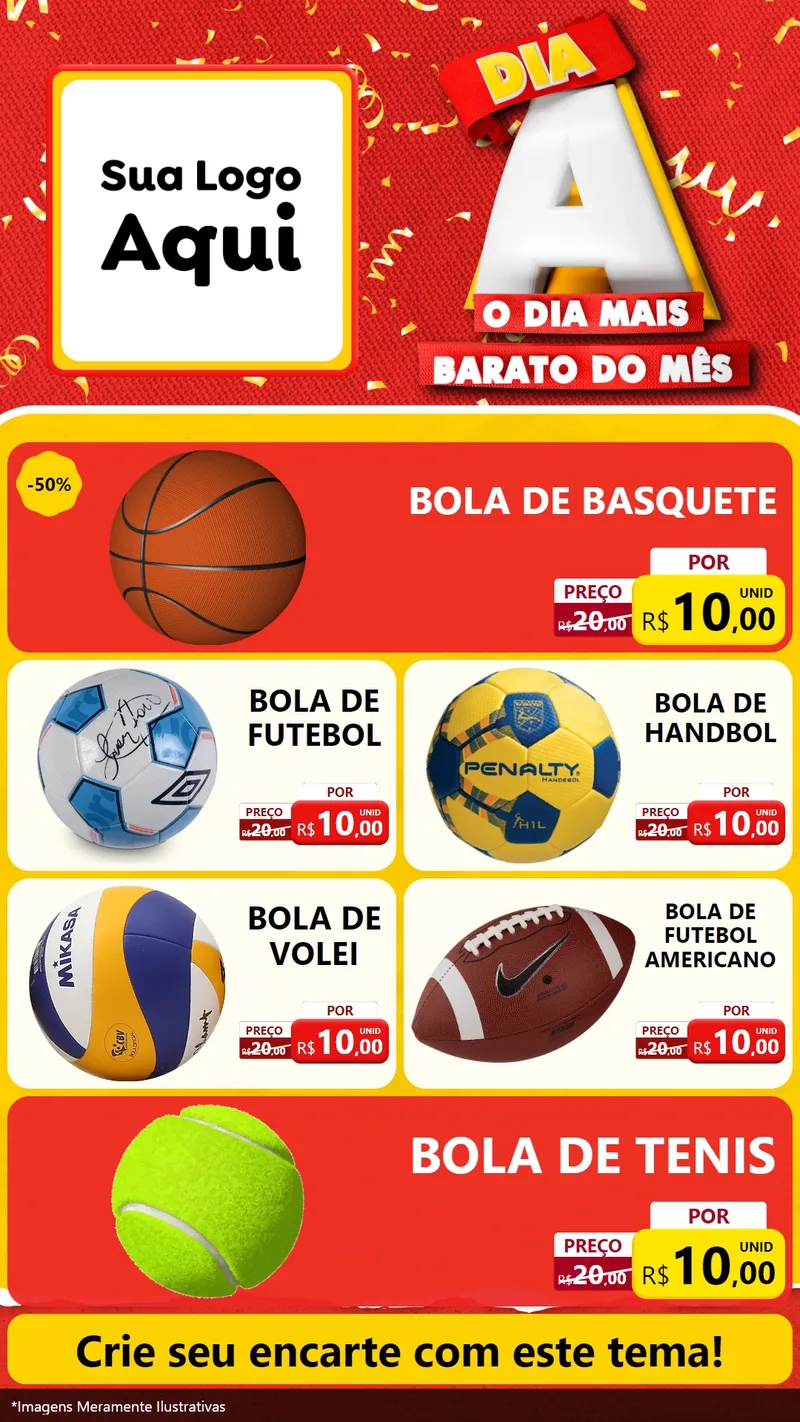Modelo de TV para TV Vertical com o tema Dia A o Dia Mais Barato do Mês para Artigos Esportivos