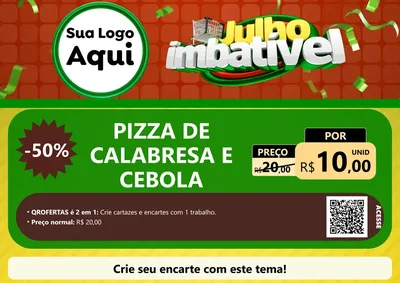 Modelo de Cartaz para Cartaz A4 Horizontal com o tema Julho Imbatível para Pizzaria