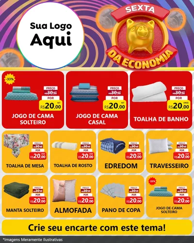 Modelo de Rede Social para Feed Instagram com o tema Sexta da Economia para Cama, Mesa e Banho