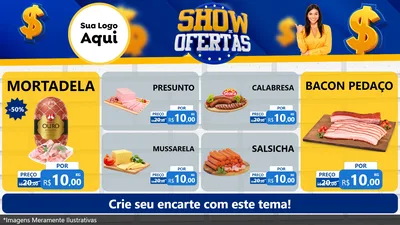 Modelo de TV para TV Horizontal com o tema Show de Ofertas para Frios e Laticínios