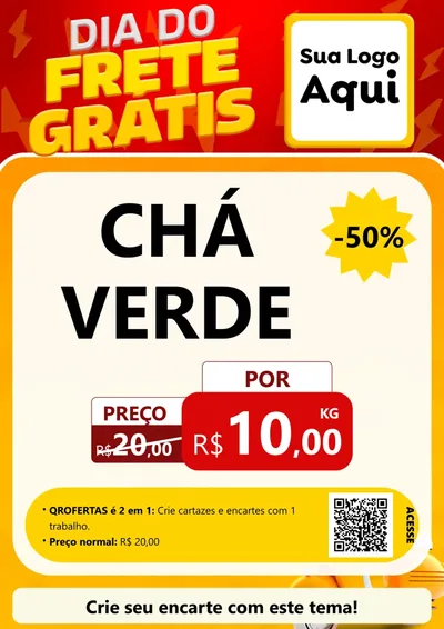 Modelo de Cartaz para Cartaz A4 Vertical com o tema Dia do Frete Grátis para Produtos Naturais