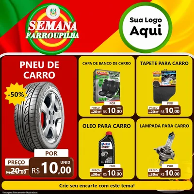 Modelo de Rede Social para Feed Facebook com o tema Semana Farroupilha para Auto peças