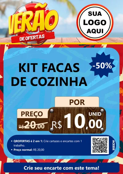 Modelo de Cartaz para Cartaz A4 Vertical com o tema Verão de Ofertas para Utilidades Domésticas