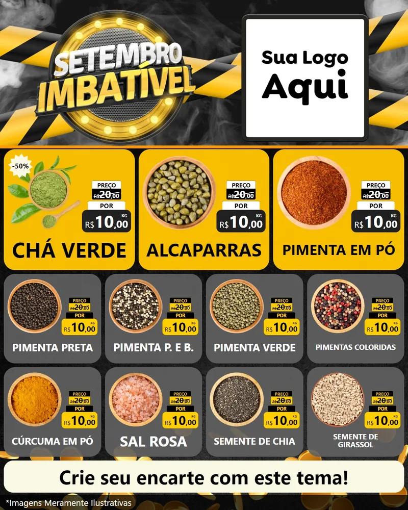 Modelo de Rede Social para Feed Instagram com o tema Setembro Imbatível para Produtos Naturais