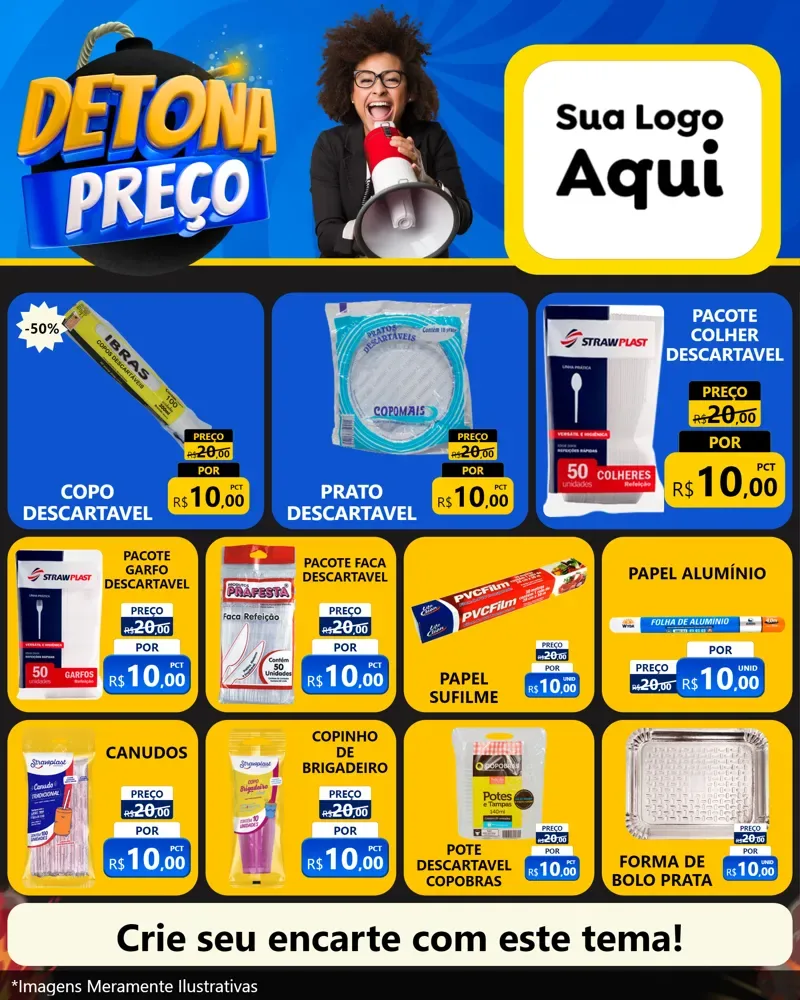 Modelo de Rede Social para Feed Instagram com o tema Detona Preços para Embalagens