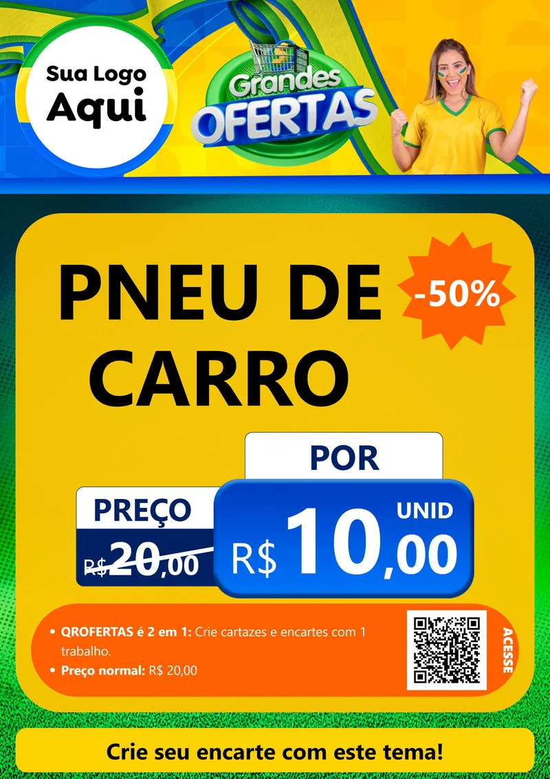 Modelo de Cartaz para Cartaz A4 Vertical com o tema Grandes Ofertas para Auto peças