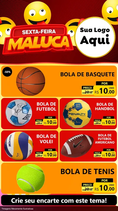 Modelo de TV para TV Vertical com o tema Sexta-feira Maluca para Artigos Esportivos