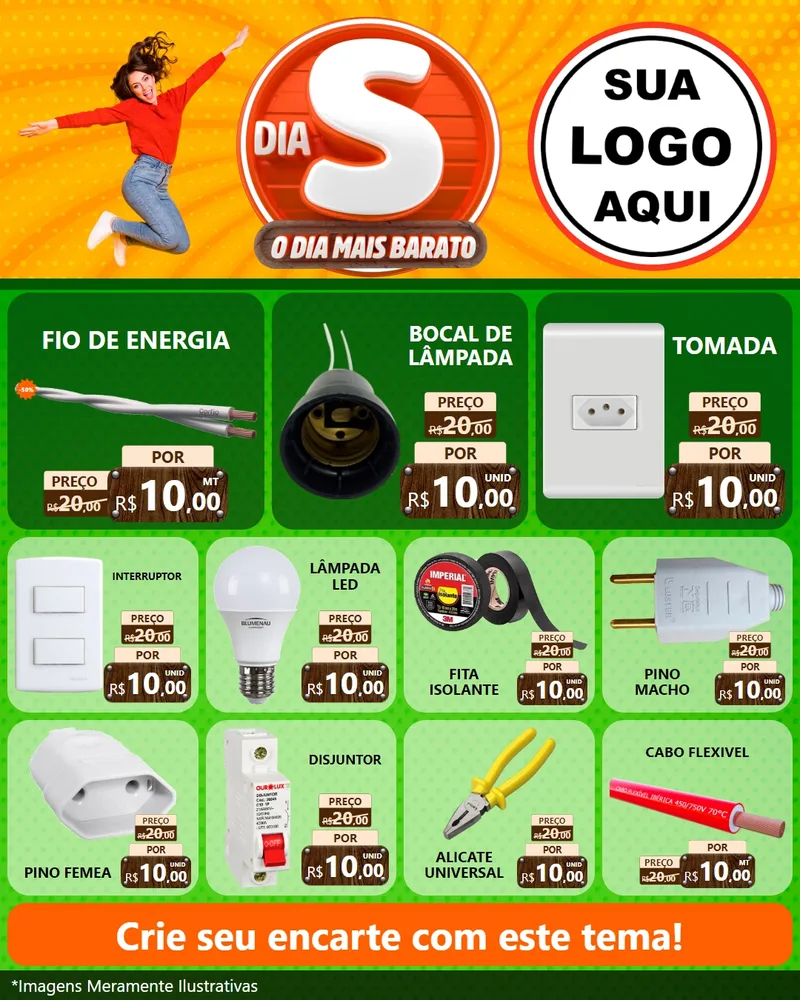 Modelo de Rede Social para Feed Instagram com o tema Dia S - O Dia Mais Barato para Materiais Elétricos