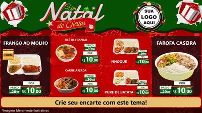 Modelo de TV para TV Horizontal com o tema Um Natal de Ofertas para Restaurante