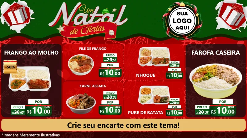 Modelo de TV para TV Horizontal com o tema Um Natal de Ofertas para Restaurante