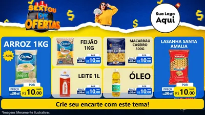Modelo de TV para TV Horizontal com o tema Sextou de Ofertas para Supermercado