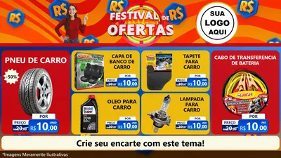 Modelo de TV para TV Horizontal com o tema Festival de Ofertas para Auto peças