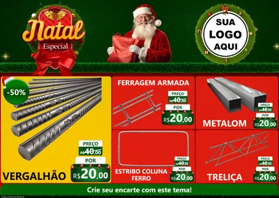 Modelo de Encarte para Encarte A4 Horizontal com o tema Natal Especial para Ferragens