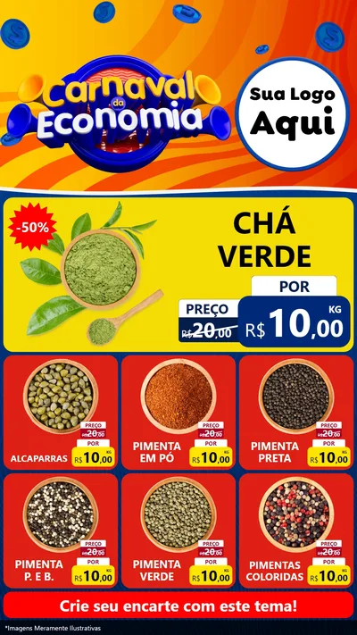 Modelo de Rede Social para Stories com o tema Carnaval da Economia para Produtos Naturais
