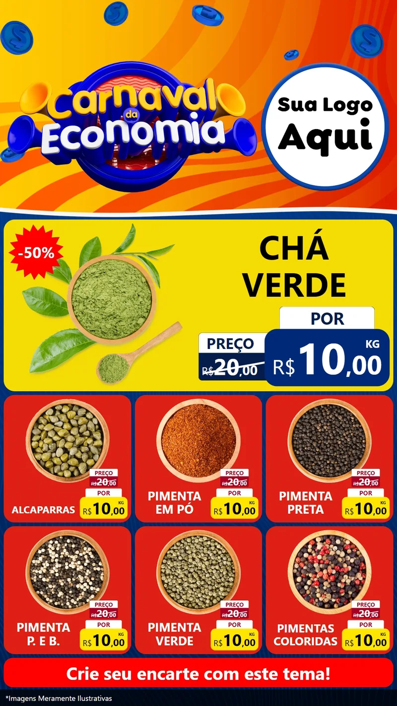 Modelo de Rede Social para Stories com o tema Carnaval da Economia para Produtos Naturais