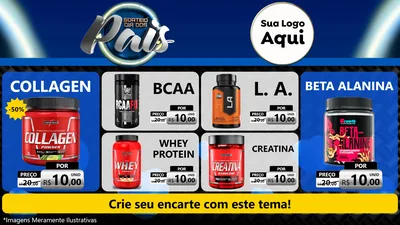 Modelo de TV para TV Horizontal com o tema Sorteio Dia Dos Pais para Suplementos alimentares
