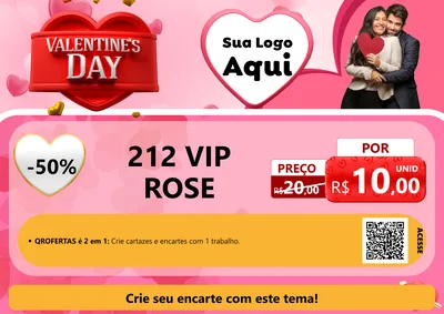 Modelo de Cartaz para Cartaz A4 Horizontal com o tema Valentine's Day para Perfumes