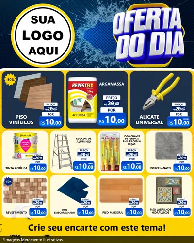 Modelo de Rede Social para Feed Instagram com o tema Oferta do Dia - Material de Construção para Material para Construção