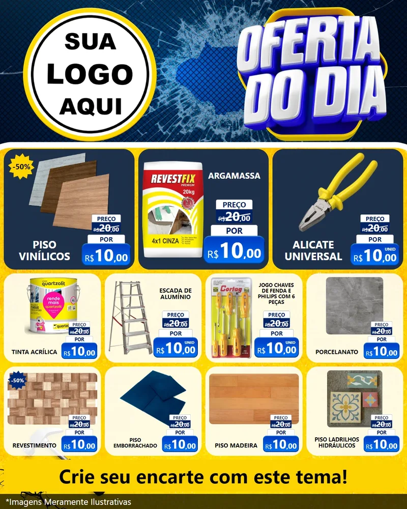 Modelo de Rede Social para Feed Instagram com o tema Oferta do Dia - Material de Construção para Material para Construção