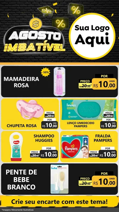 Modelo de TV para TV Vertical com o tema Agosto Imbatível para Bebês
