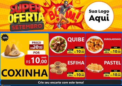 Modelo de Encarte para Encarte A4 Horizontal com o tema Super Oferta Setembro para Salgadaria
