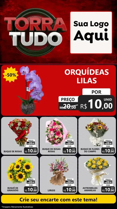 Modelo de Rede Social para Stories com o tema Torra Tudo para Floricultura e jardim