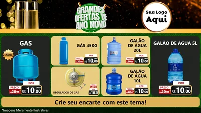 Modelo de TV para TV Horizontal com o tema Grandes Ofertas de Ano Novo para Água e gás