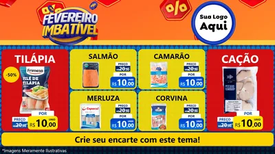 Modelo de TV para TV Horizontal com o tema Fevereiro Imbatível para Peixaria