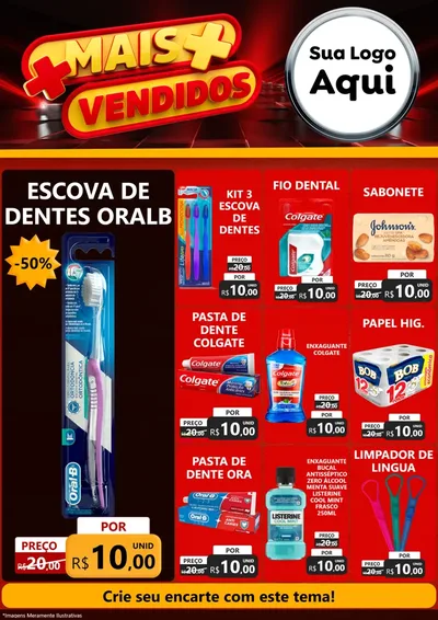 Modelo de Encarte para Encarte A4 Vertical com o tema Mais Vendidos para Higiene Pessoal