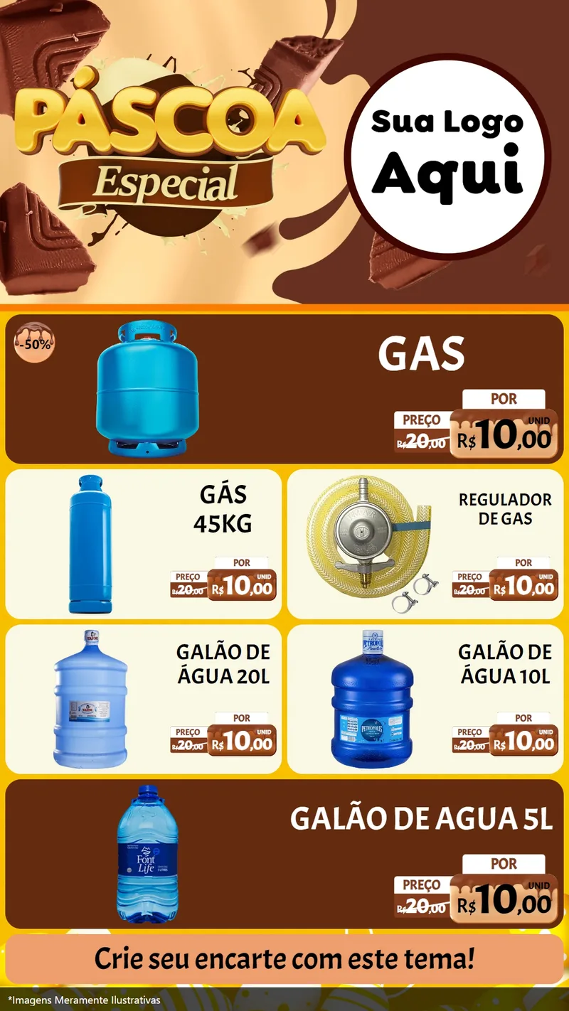 Modelo de TV para TV Vertical com o tema Páscoa Especial para Água e gás