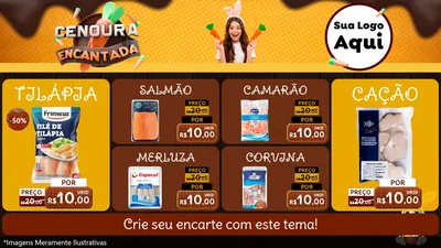 Modelo de TV para TV Horizontal com o tema Cenoura Encantada - Páscoa para Peixaria