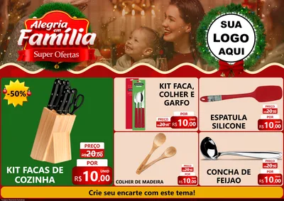 Modelo de Encarte para Encarte A4 Horizontal com o tema Alegria Em Família - Super Ofertas para Utilidades Domésticas
