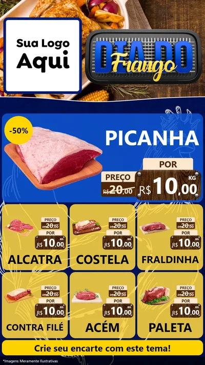 Modelo de Rede Social para Stories com o tema Dia do Frango para Açougue