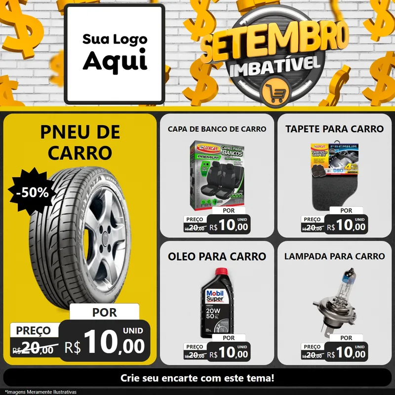 Modelo de Rede Social para Feed Facebook com o tema Setembro Imbatível para Auto peças