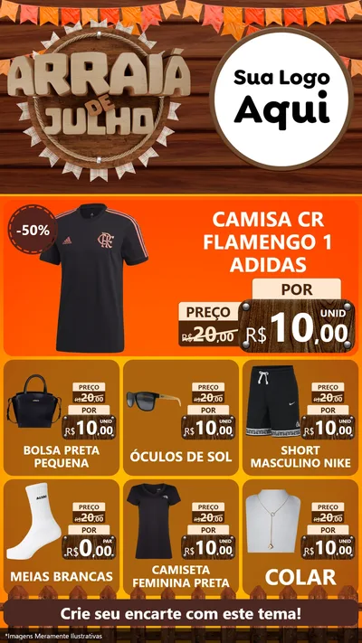 Modelo de Rede Social para Stories com o tema Arraiá de Julho - Junina para Roupas e acessórios