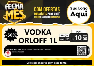 Modelo de Cartaz para Cartaz A4 Horizontal com o tema Fecha Mês para Distribuidora de bebidas