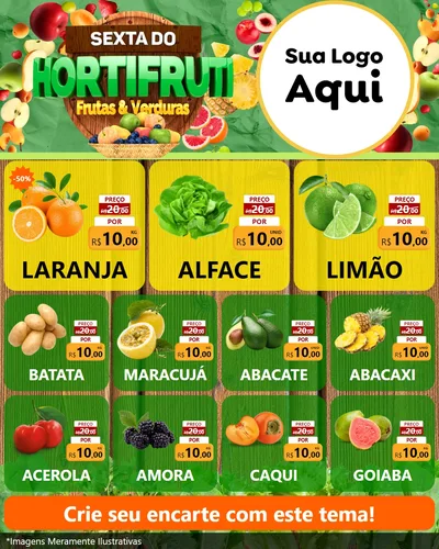 Modelo de Rede Social para Feed Instagram com o tema Sexta do Hortifrúti para Hortifrúti