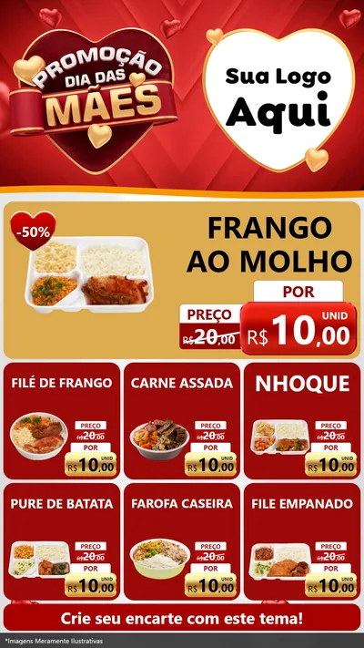 Modelo de Rede Social para Stories com o tema Promoção Dia das Mães para Restaurante