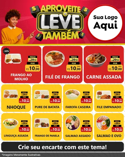 Modelo de Rede Social para Feed Instagram com o tema Aproveite e Leve Também para Restaurante