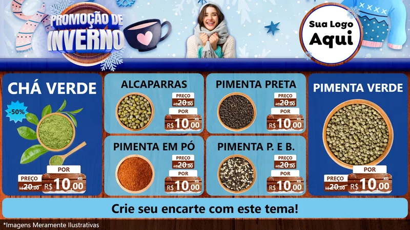 Modelo de TV para TV Horizontal com o tema Promoção de Inverno para Produtos Naturais