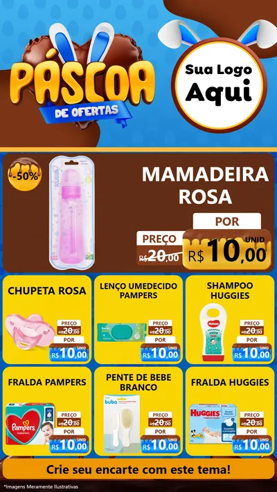Modelo de Rede Social para Stories com o tema Páscoa de Ofertas para Bebês