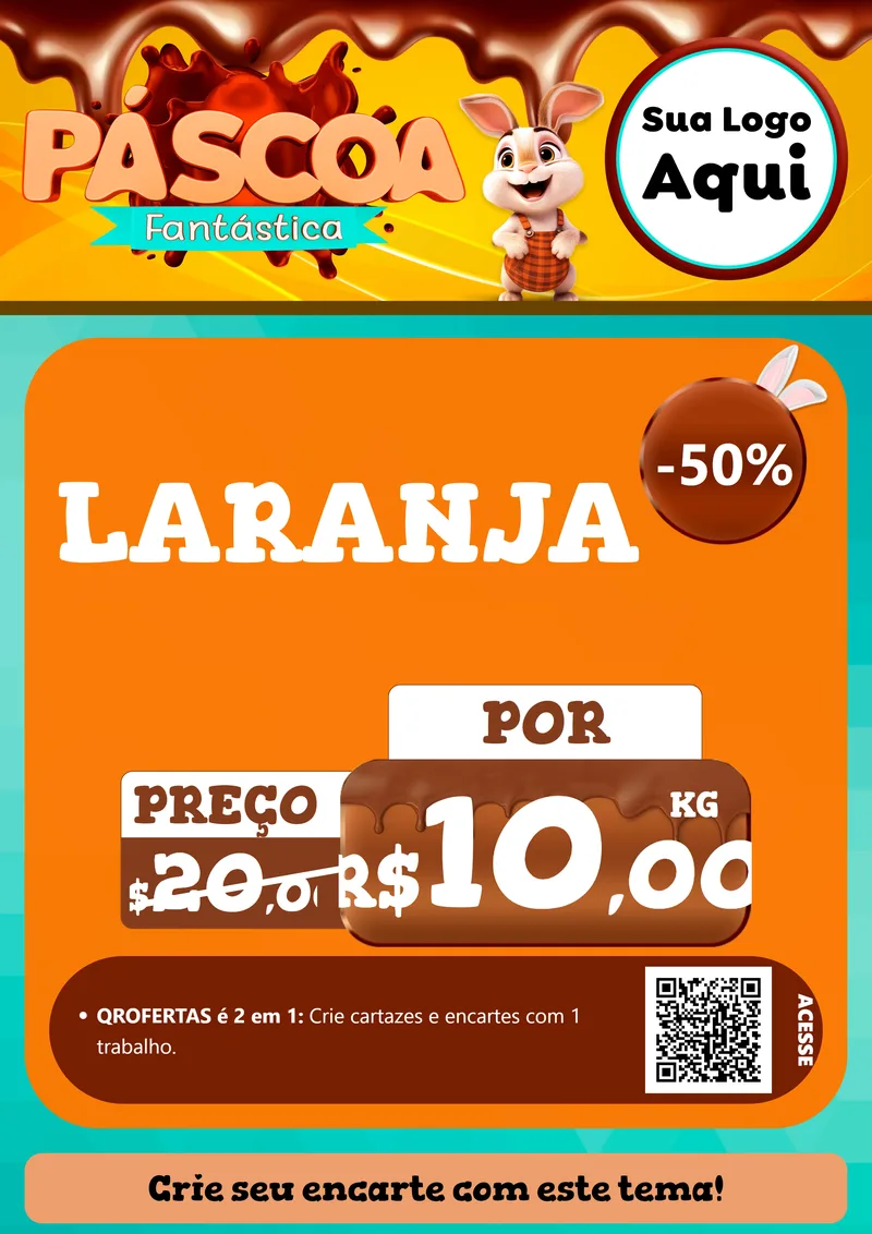 Modelo de Cartaz para Cartaz A4 Vertical com o tema Páscoa Fantástica para Hortifrúti