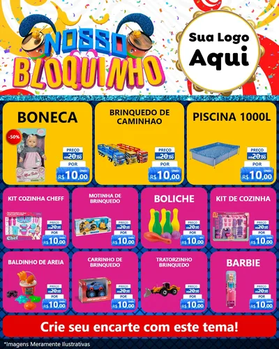 Modelo de Rede Social para Feed Instagram com o tema Nosso Bloquinho para Brinquedos