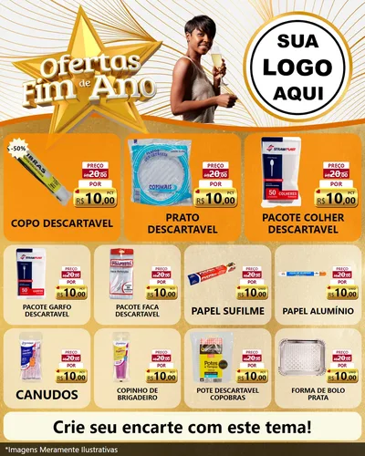 Modelo de Rede Social para Feed Instagram com o tema Ofertas Fim de Ano para Embalagens