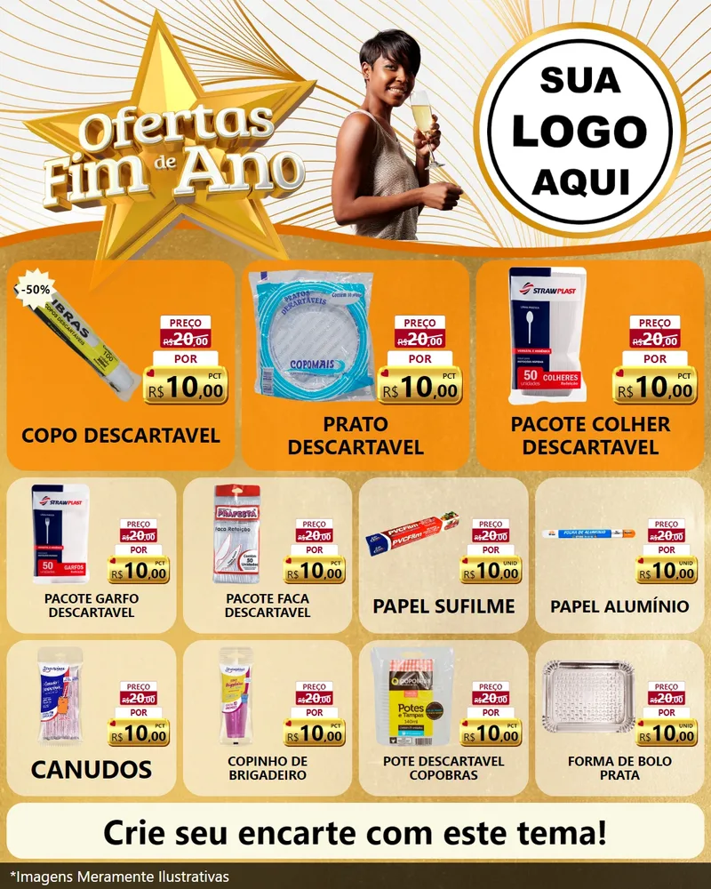 Modelo de Rede Social para Feed Instagram com o tema Ofertas Fim de Ano para Embalagens