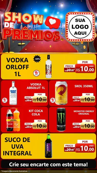 Modelo de TV para TV Vertical com o tema Show de Prêmios para Distribuidora de bebidas