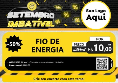 Modelo de Cartaz para Cartaz A4 Horizontal com o tema Setembro Imbatível para Materiais Elétricos