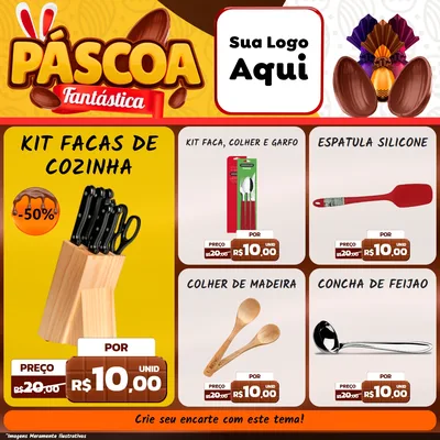 Modelo de Rede Social para Feed Facebook com o tema Páscoa Fantástica para Utilidades Domésticas