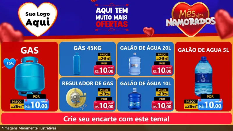Modelo de TV para TV Horizontal com o tema Mês dos Namorados para Água e gás